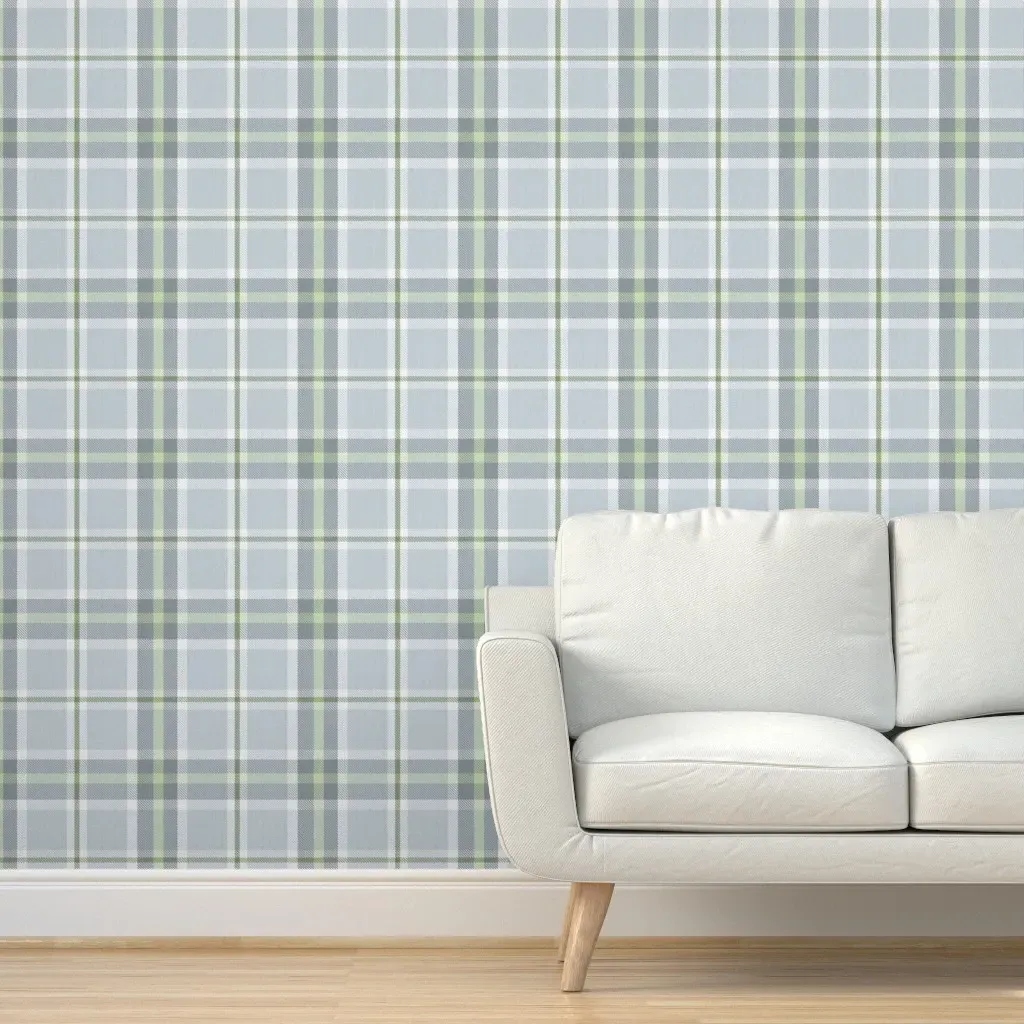 Heritage Tartan Plaid Peel and Stick Wallpaper - Light Blue product