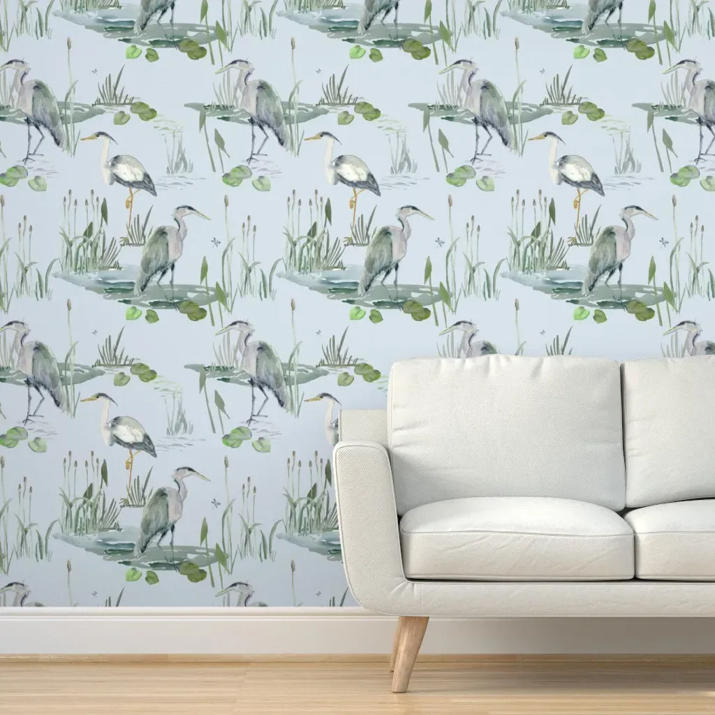 Heron Coastal Peel and Stick Wallpaper - Light Blue product