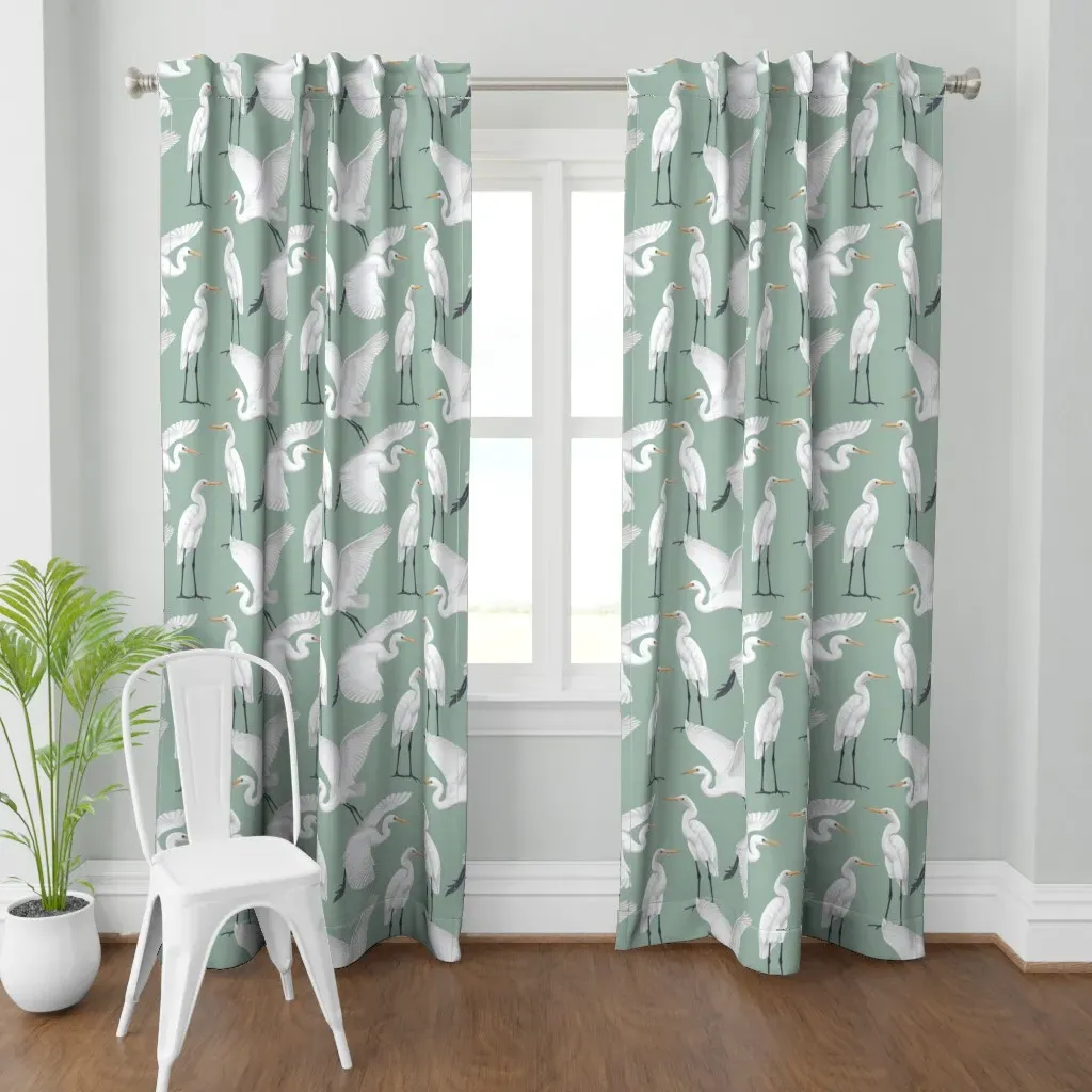 Heron Curtain Panel - White product
