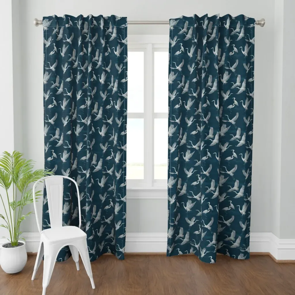 Heron Dance Curtain Panel - Gray product
