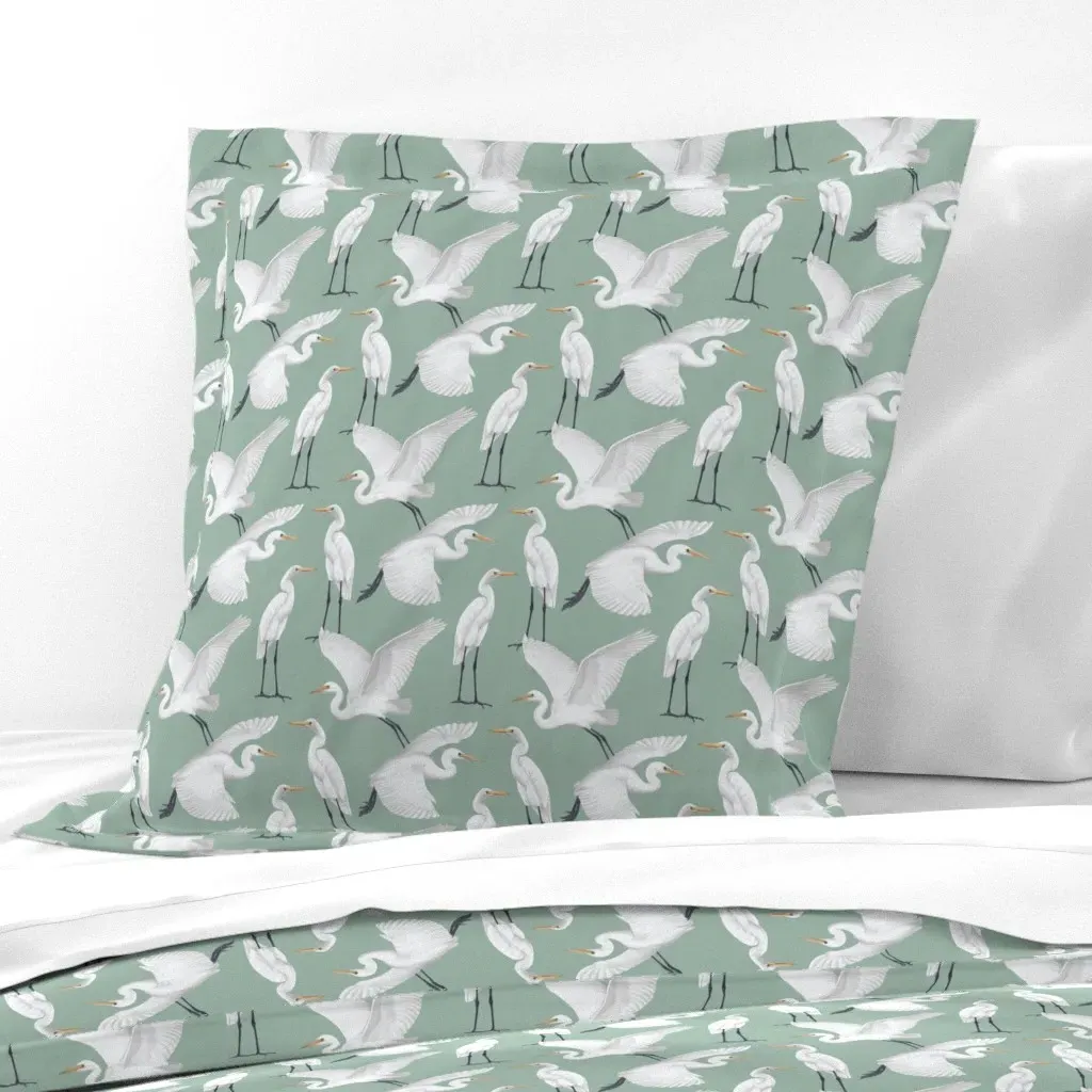 Heron Euro Pillow Sham - White product