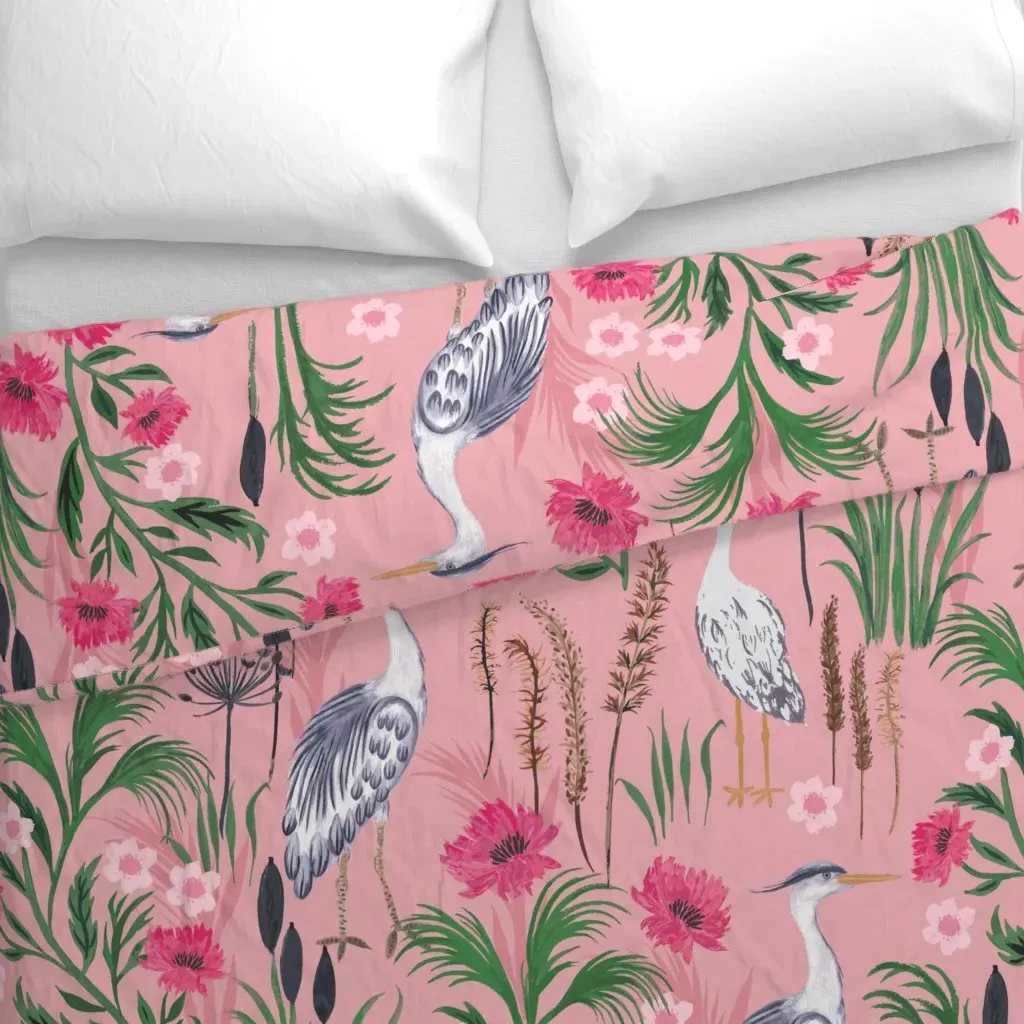 Heron French Country Jumbo Duvet Cover - Blush Pink alternate view