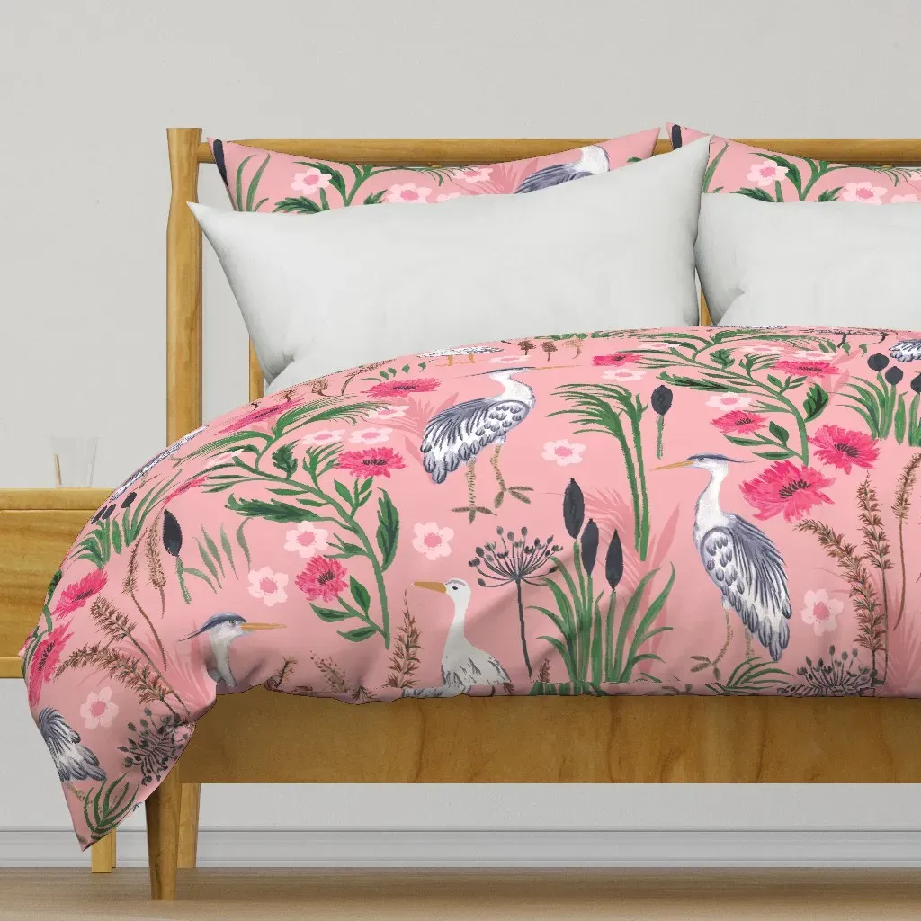 Heron French Country Jumbo Duvet Cover - Blush Pink product