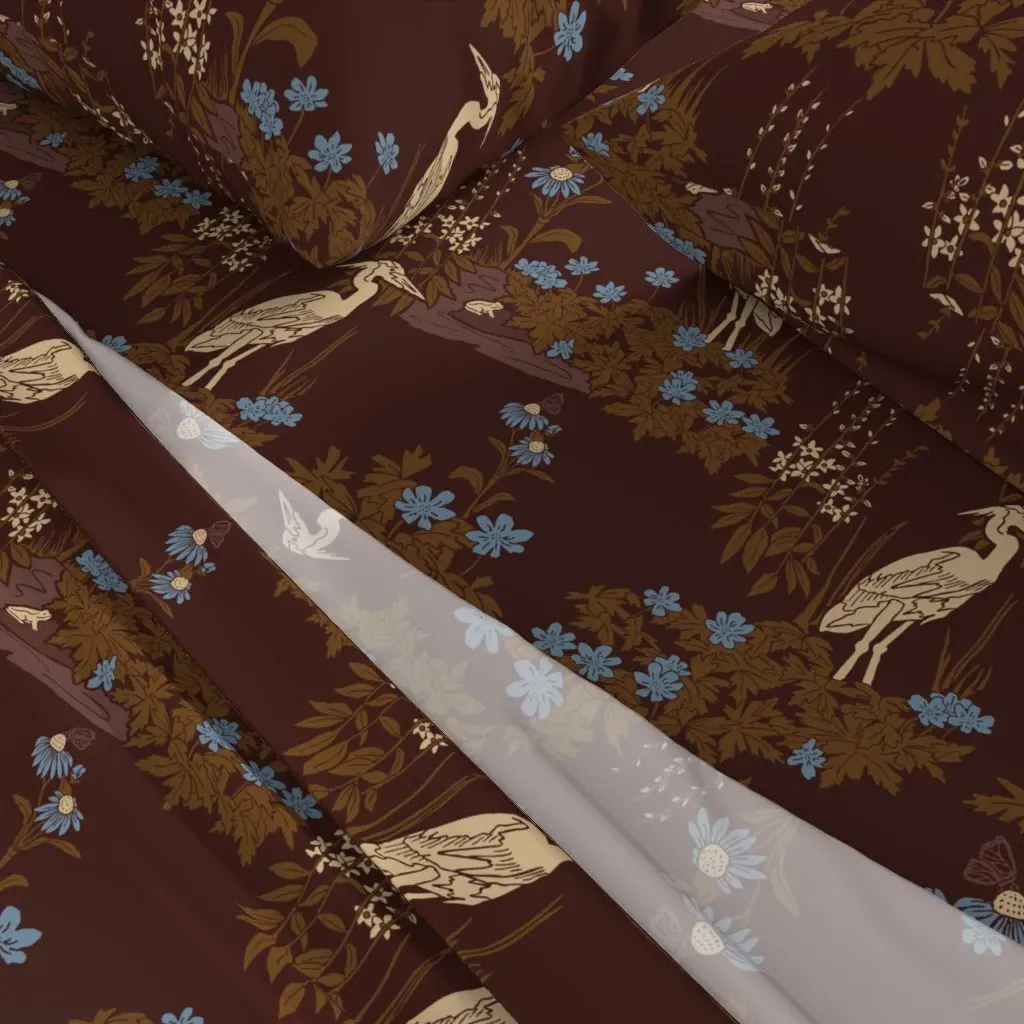 Heron Hideaway Queen Sheet Set - Blue alternate view