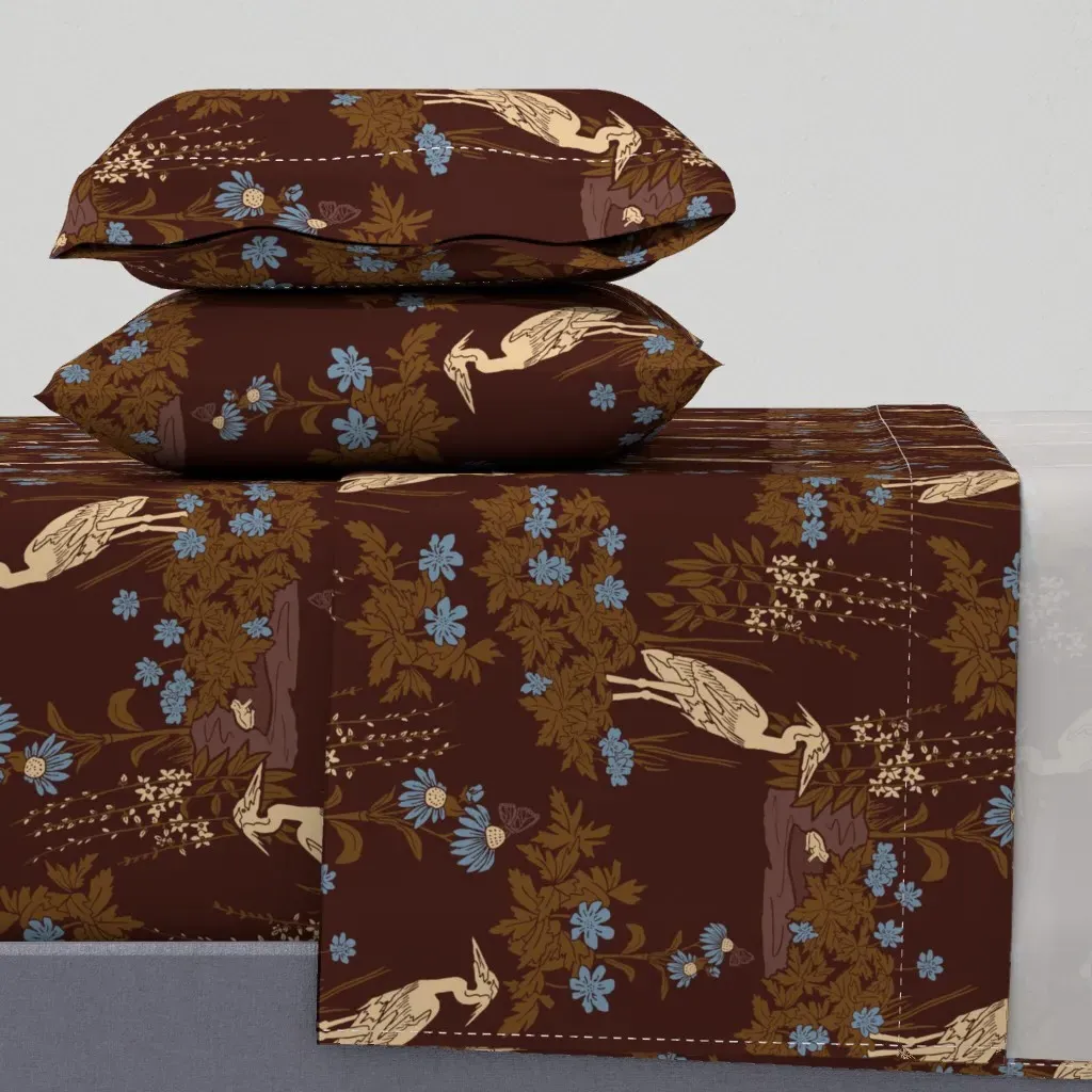 Heron Hideaway Queen Sheet Set - Blue product