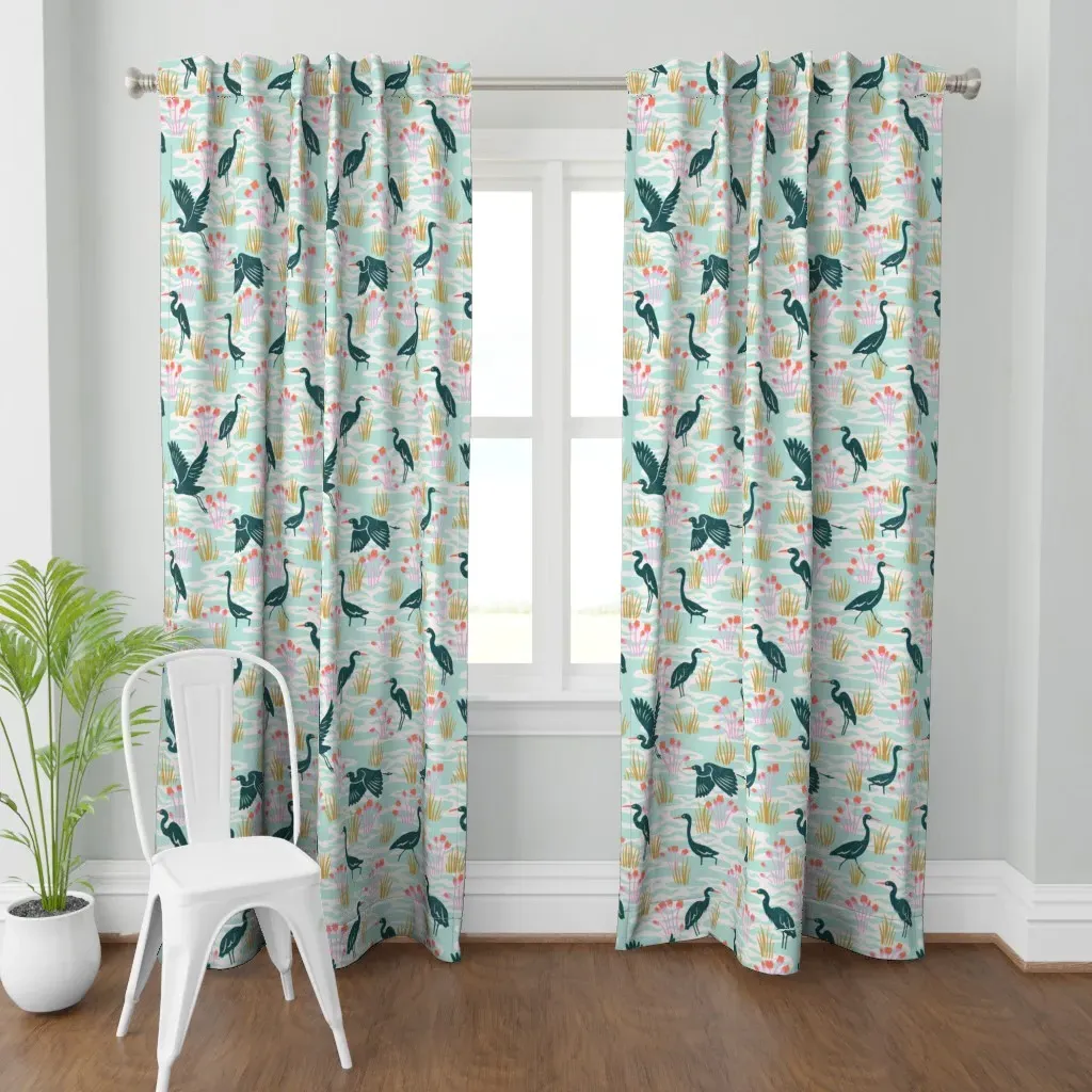 Heron Lagoon XL Curtain Panel - Teal product