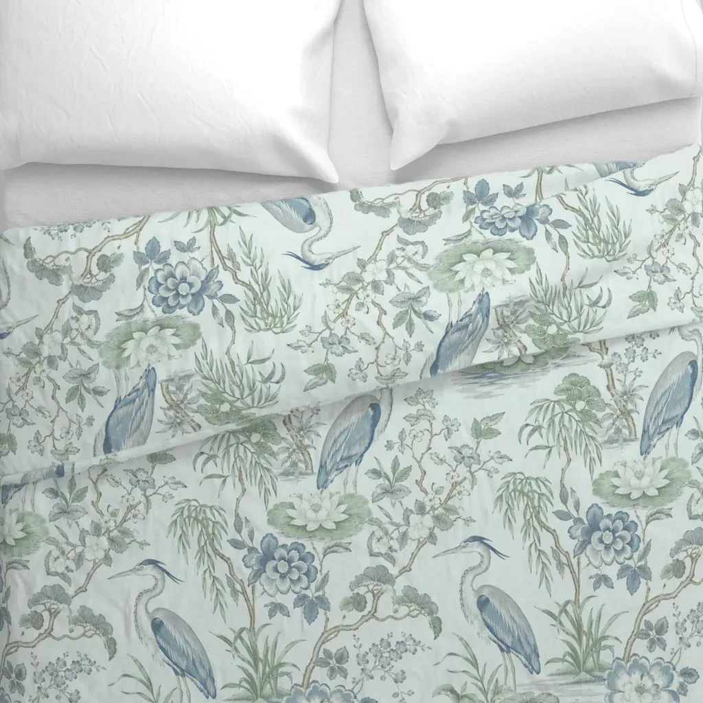 Heron Passage Duvet Cover - Faded Blue alternate view