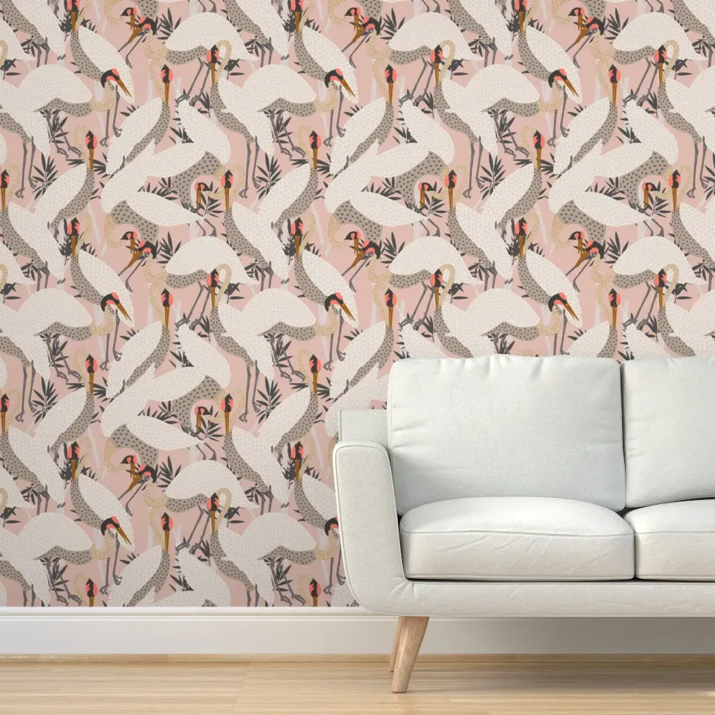 Heron Peel and Stick Wallpaper - Pink product