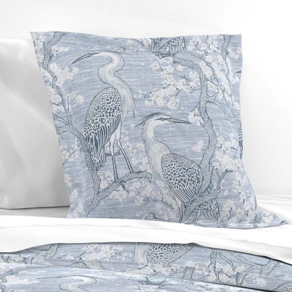 Herone And Now Euro Pillow Sham - Dusty Blue, Linen product