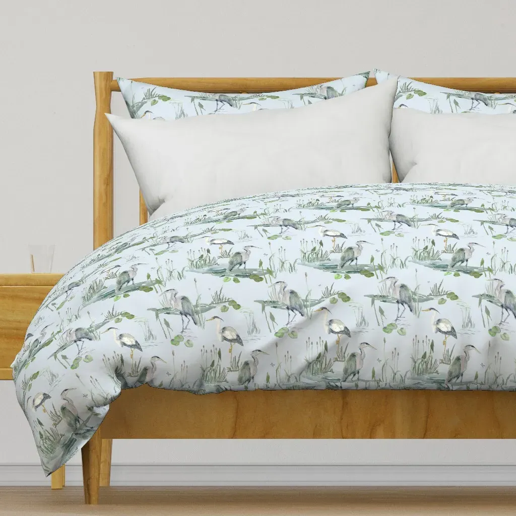 Herons Light Blue Coastal Duvet Cover - Grey product
