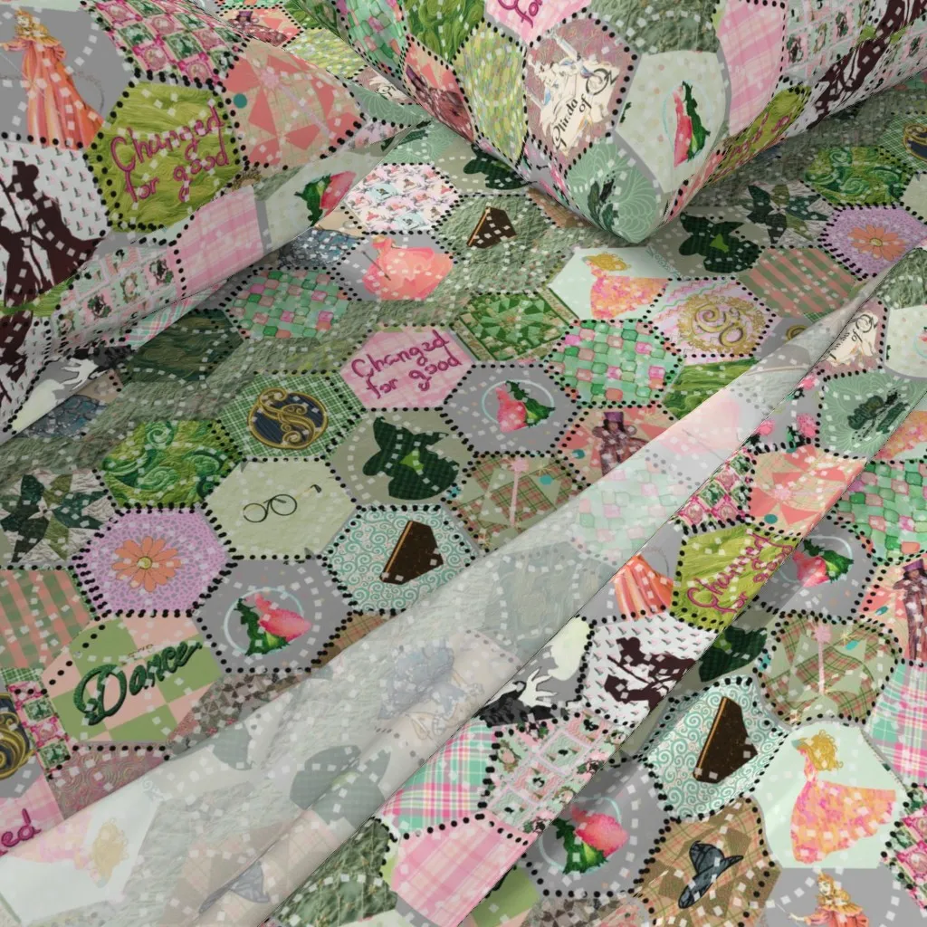 Hex Wicked Witch Oz Faux Quilt Full Sheet Set - Green alternate view