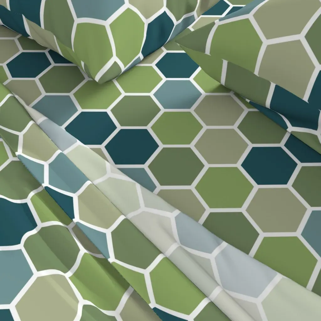 Hexagons King Size Sheet Set - Teal alternate view