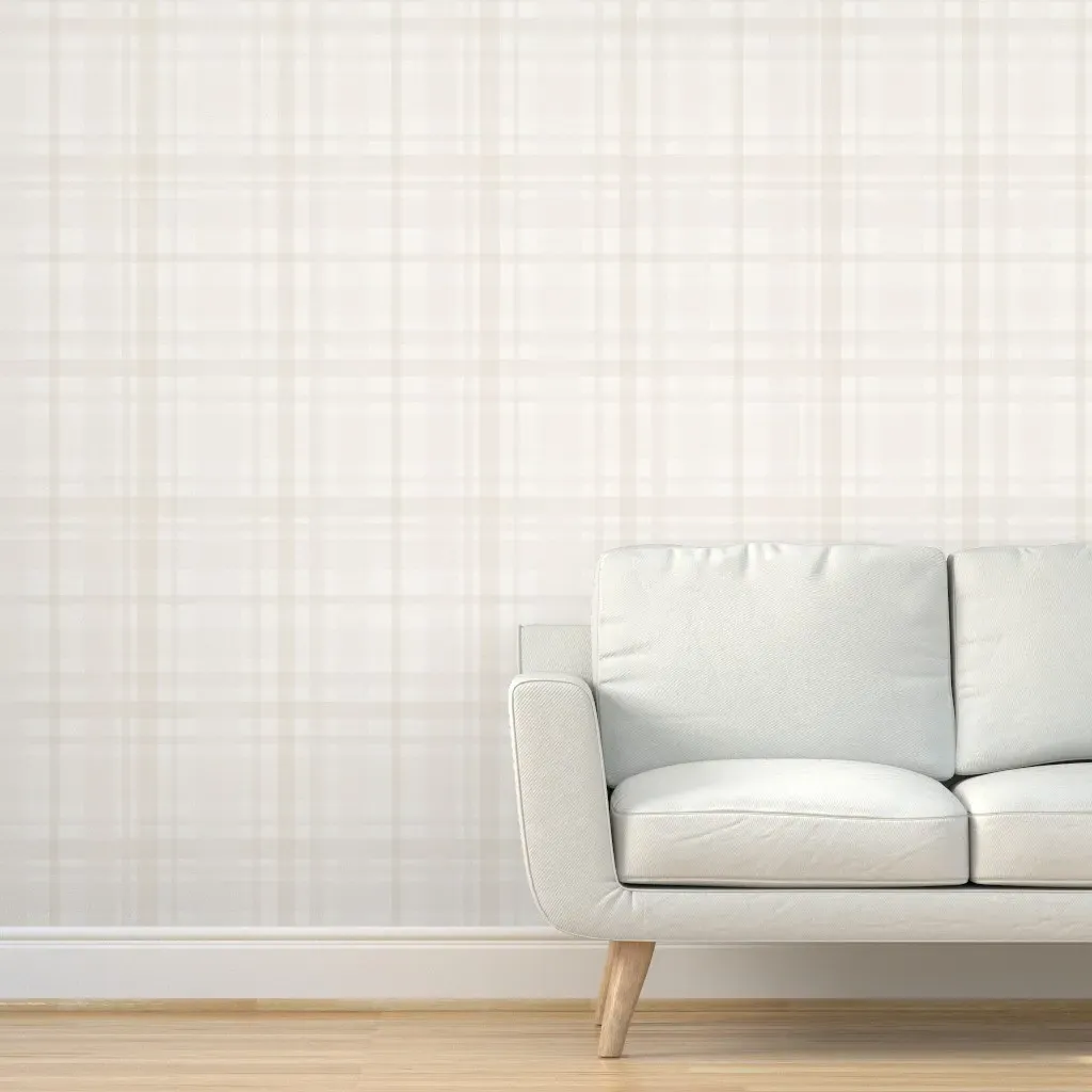 HGTV Sherwin Williams Softer Side Plaid Peel and Stick Wallpaper - Taupe Ivory product