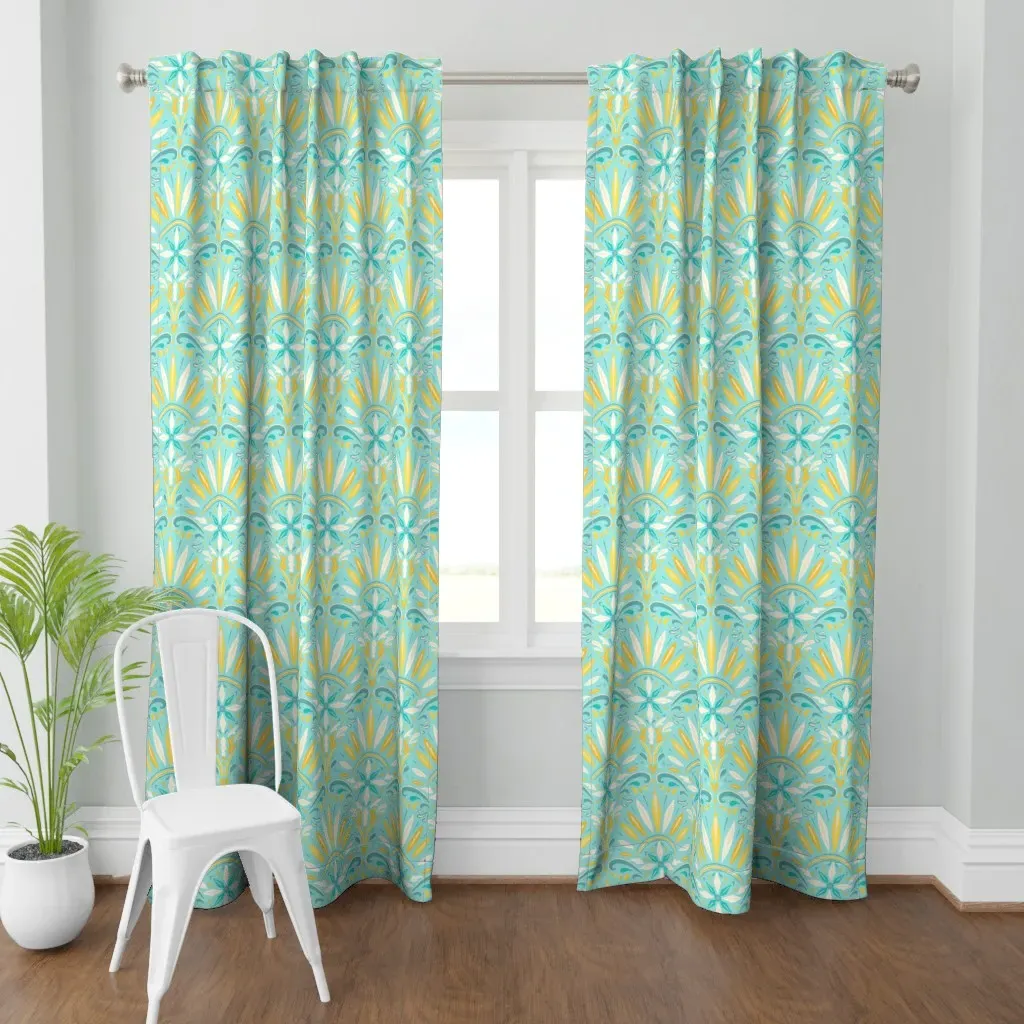 Hibernal Sunshine Curtain Panel - Teal product