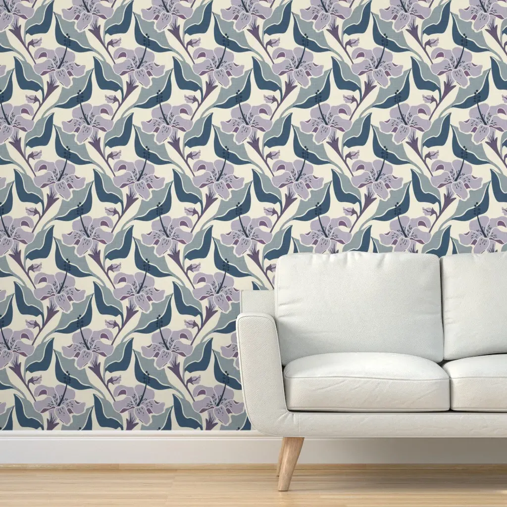 Hibiscus Large Peel and Stick Wallpaper - Lavender product