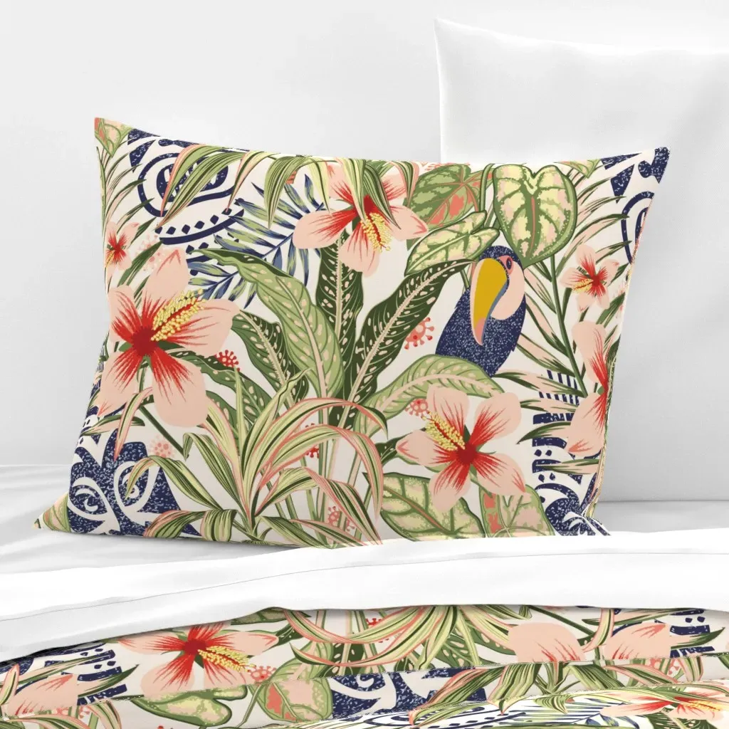 Hidden Hawaiian Garabateo Standard Knife Edge Pillow - Pink, Cotton Sateen product
