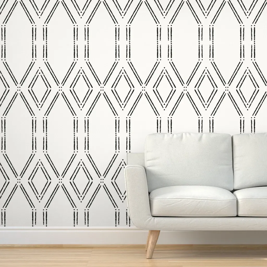 Hidden Letter Y Monogram Peel and Stick Wallpaper - Black product