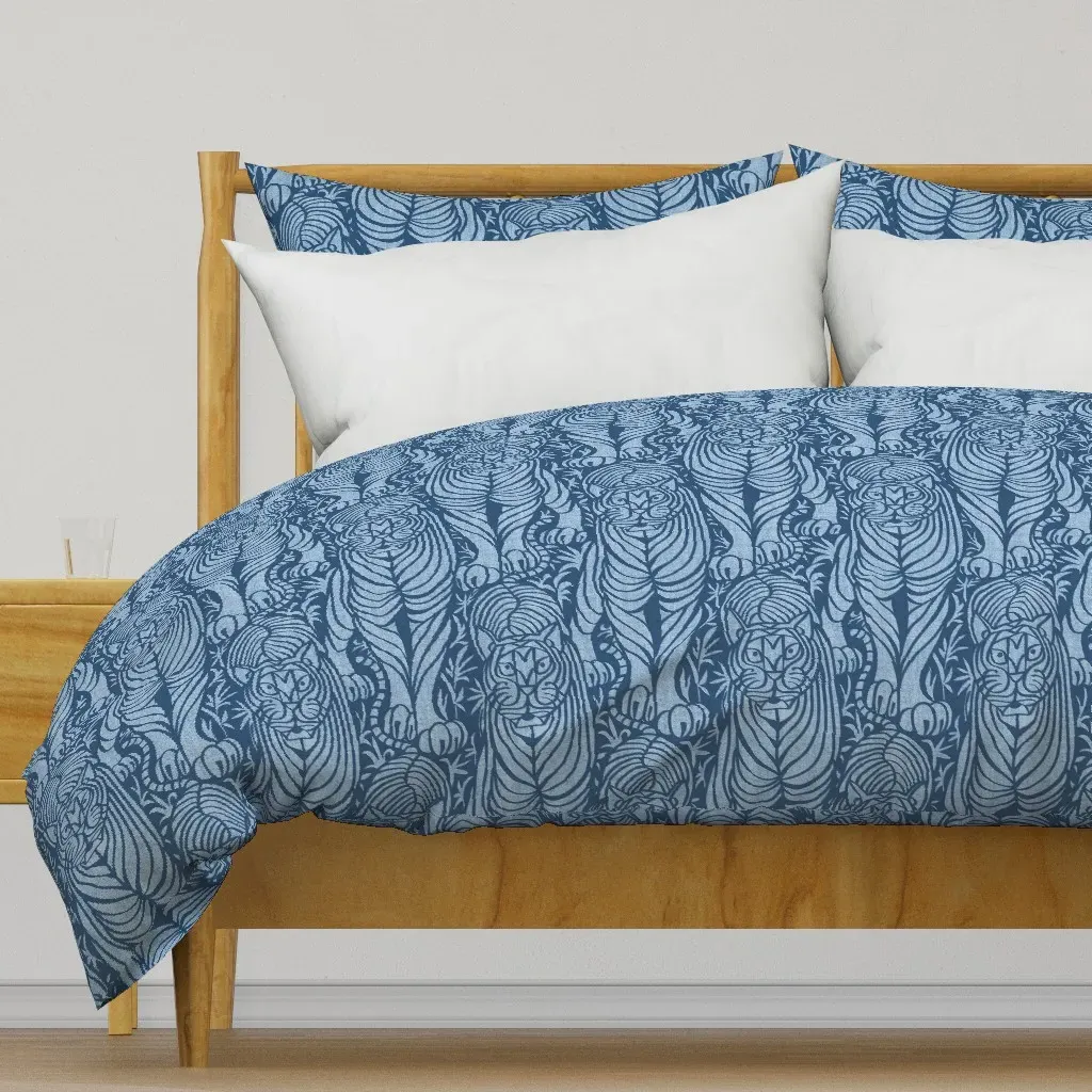 Hidden Tiger Duvet Cover - Denim Blue product