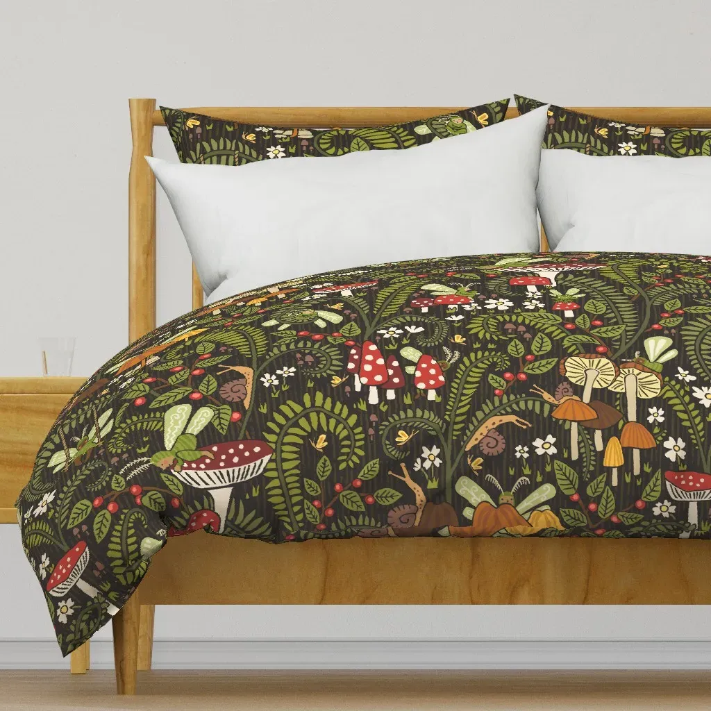 Hidden Whimsy Ferns And Fairys Duvet Cover - Red product
