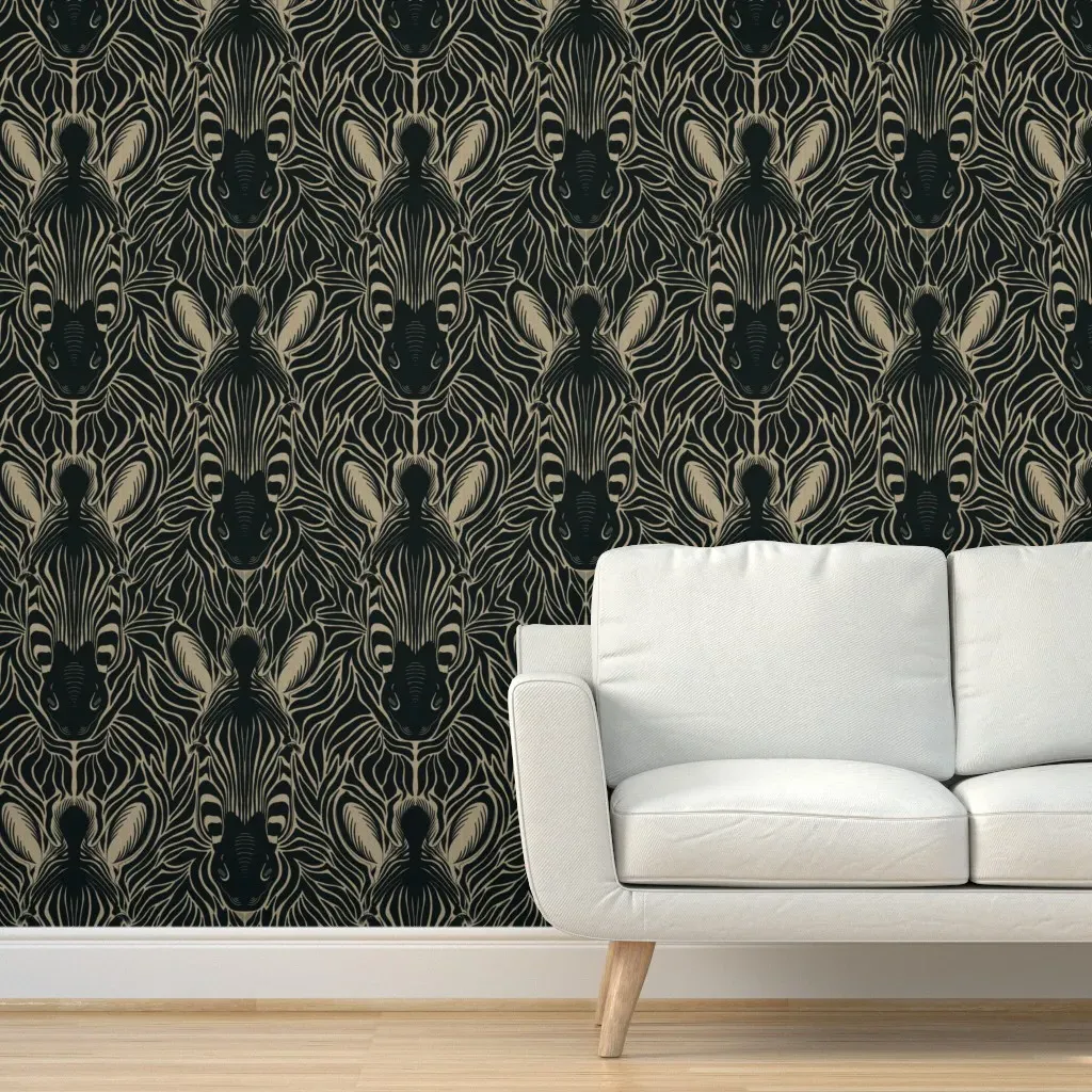 Hidden Zebra Peel and Stick Wallpaper - Black product