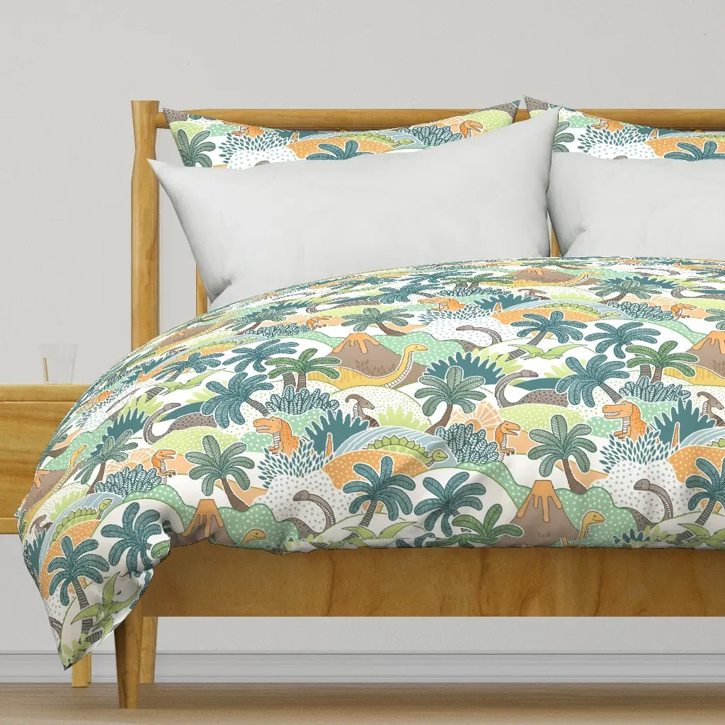 Hide And Seek Dinos Dinosaurs Duvet Cover - Green product