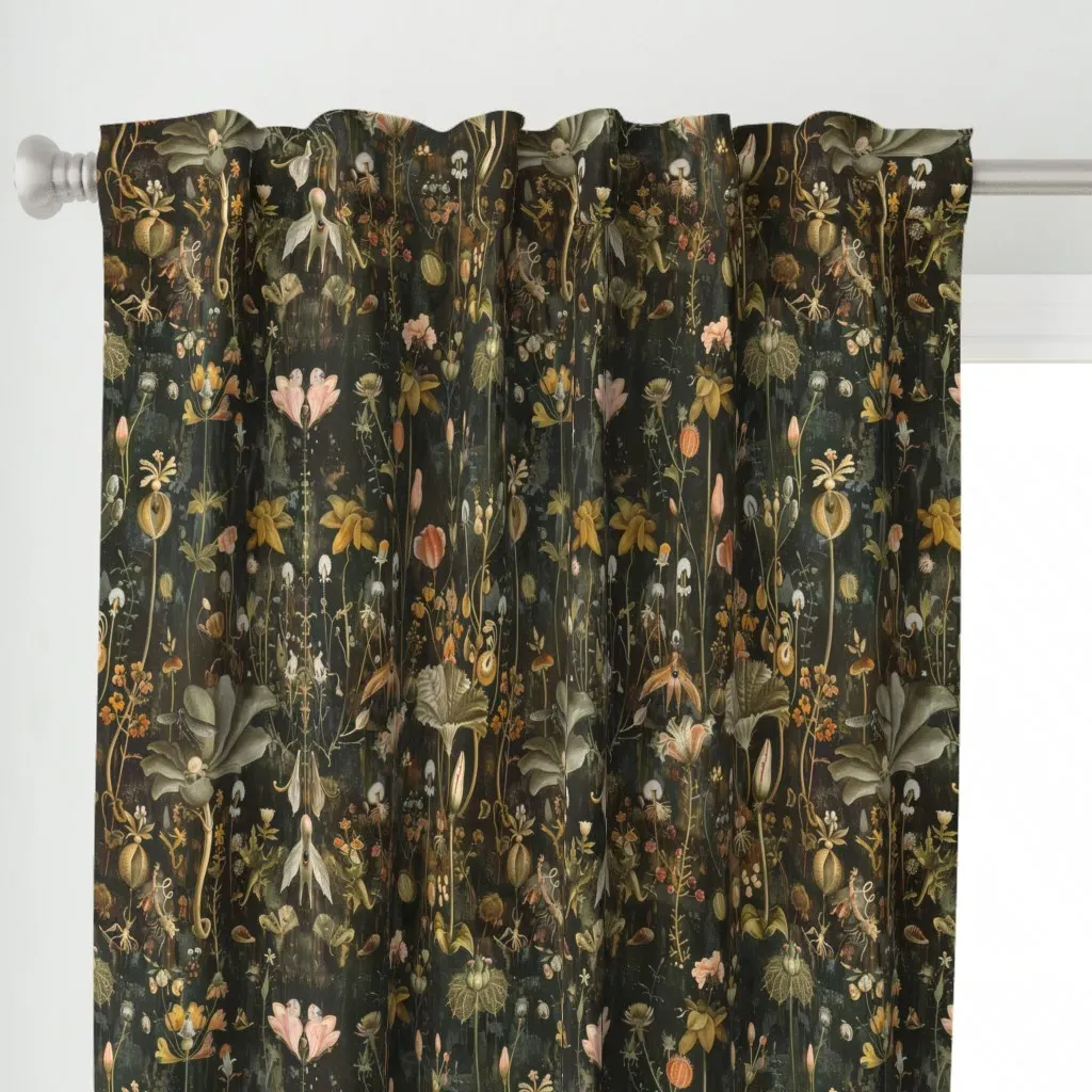 Hieronymus Bosch Curtain Panel - Dark Green alternate view