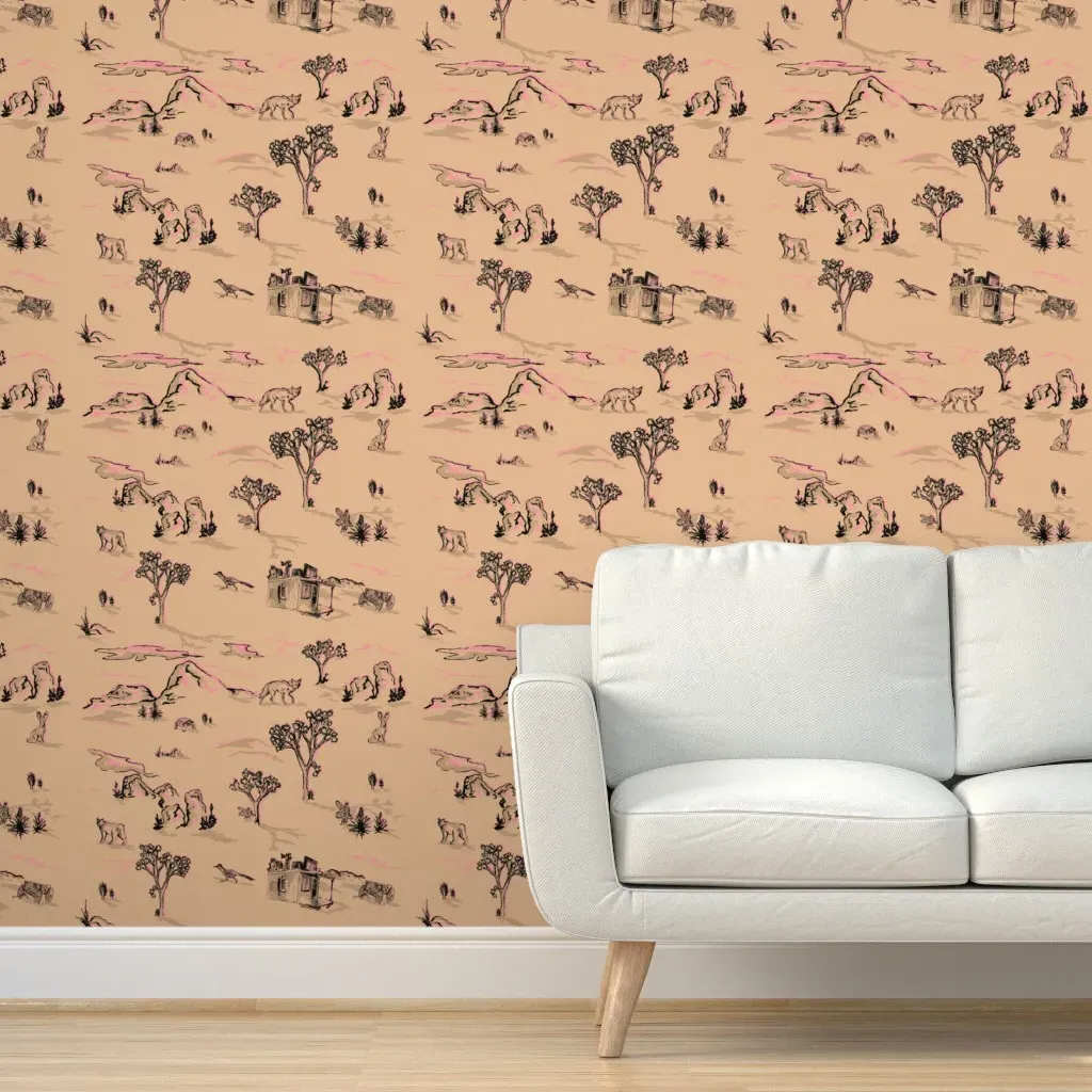 High Desert Trails Peel and Stick Wallpaper - Pink Sand product