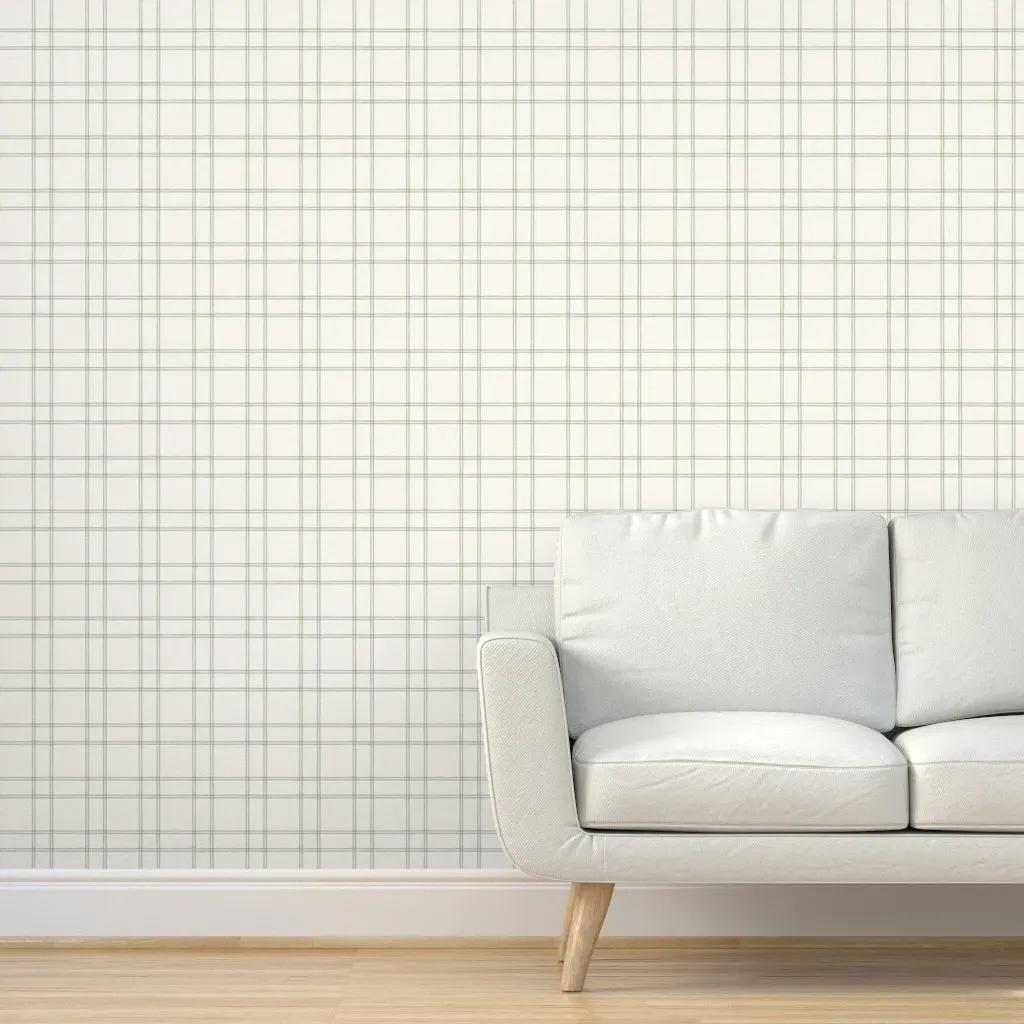 High Park Double Windowpane Plaid Peel and Stick Wallpaper - Sage Green product