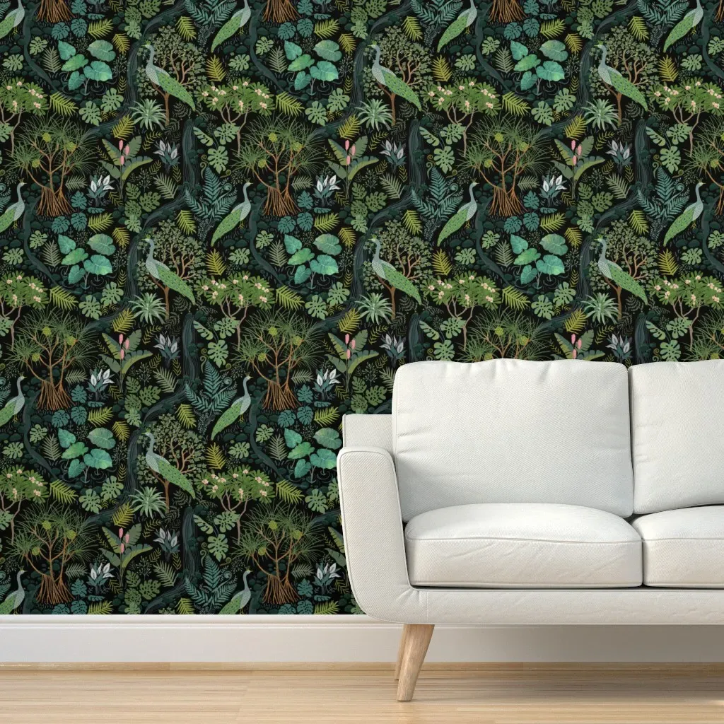 Hiking Hawaii Peel and Stick Wallpaper - Black, Green product