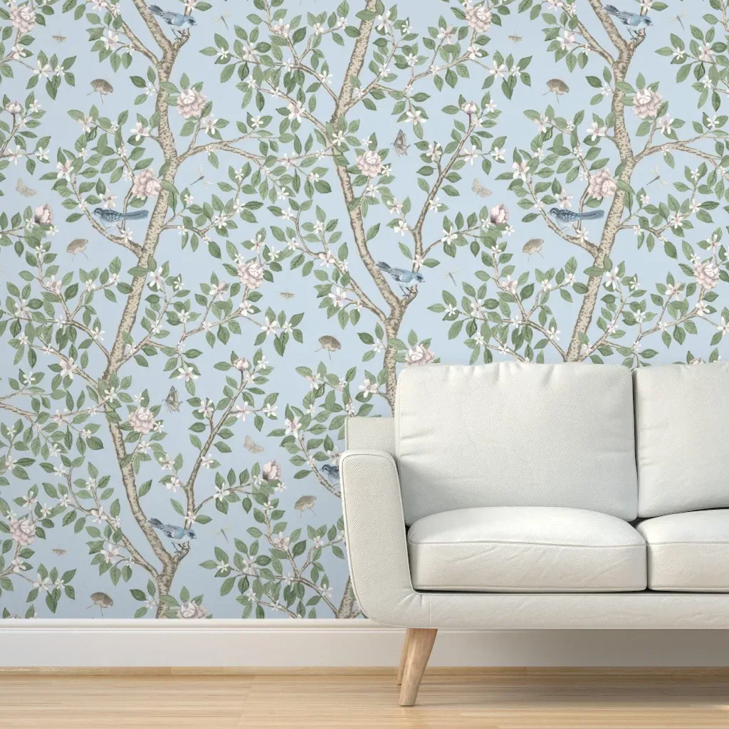 Hilary Elsie's Garden Peel and Stick Wallpaper - Light Blue product