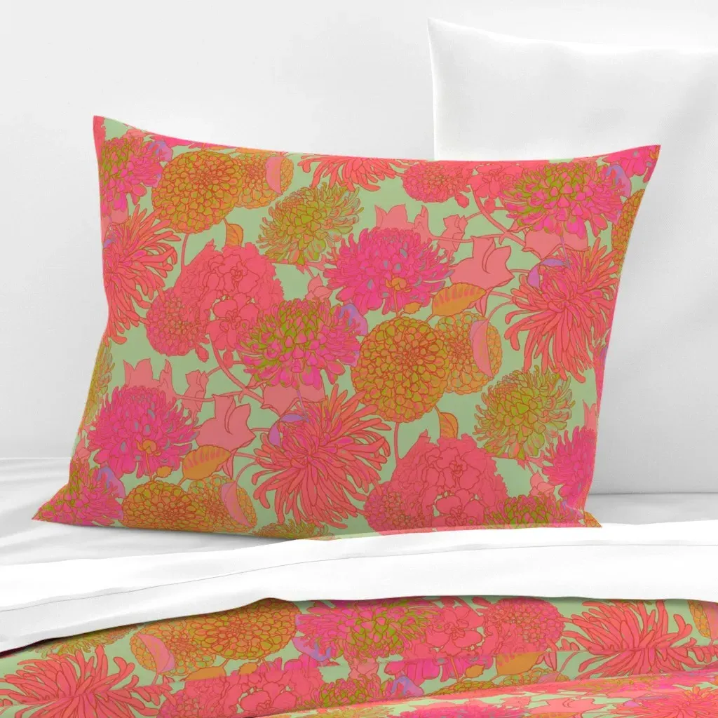 Hippie Scene Standard Knife Edge Cushion Cover - Pink, Cotton Sateen product