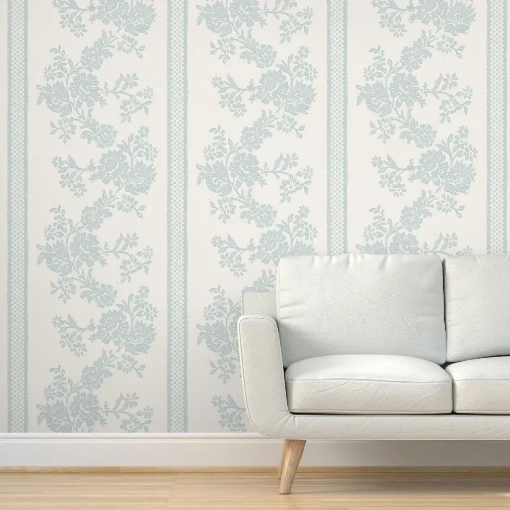 Historic Garland Press Yarmouth Peel and Stick Wallpaper - Light Blue, Cream product