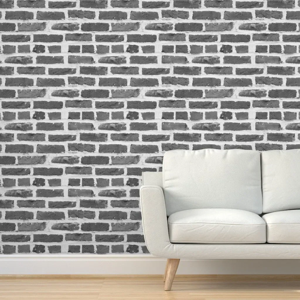 Hit A Brick Wall Peel and Stick Wallpaper - Grey product