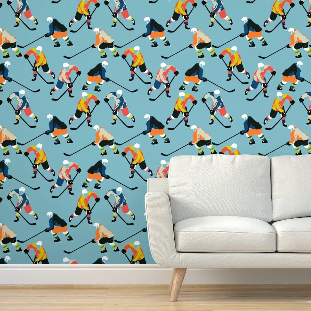 Hockey Jumbo Peel and Stick Wallpaper - Orange product