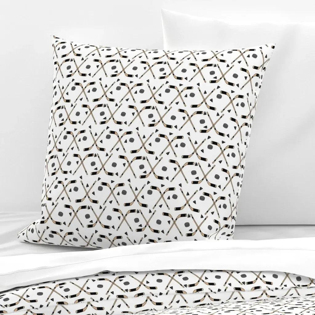 Hockey Sports Ice Hockey Euro Pillow Sham - Beige product