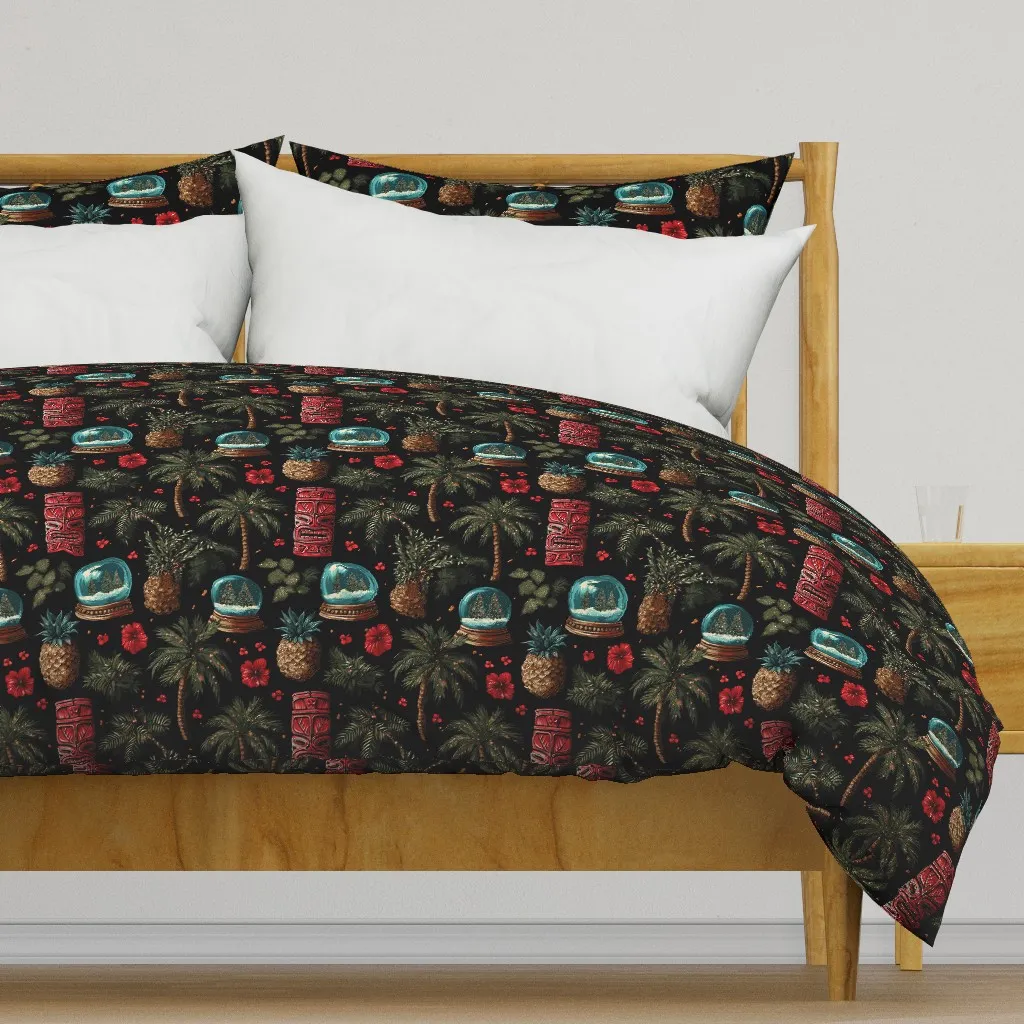 Holiday In The Hibiscus Duvet Cover - Green product