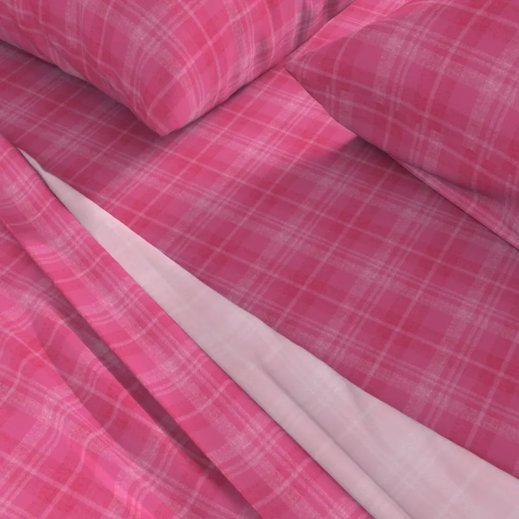 Holiday Texturized Plaid Full Sheet Set - Pink alternate view