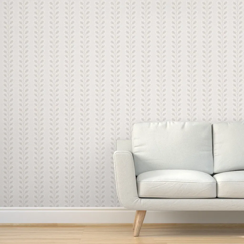 Hollyhock Leaf Stripe Marion Peel and Stick Wallpaper - Taupe product