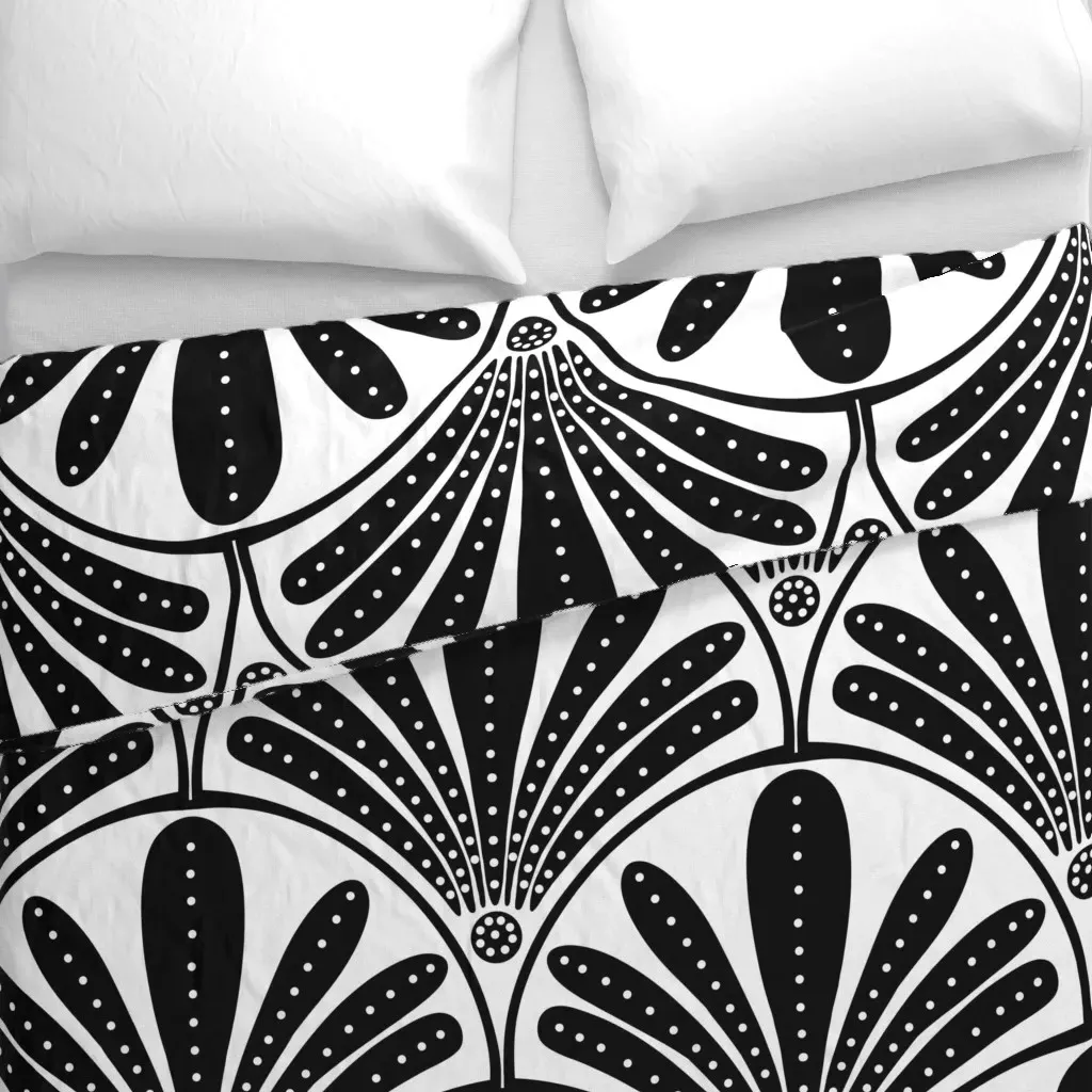 Hollywood Glam Large Scale Duvet Cover - Black alternate view