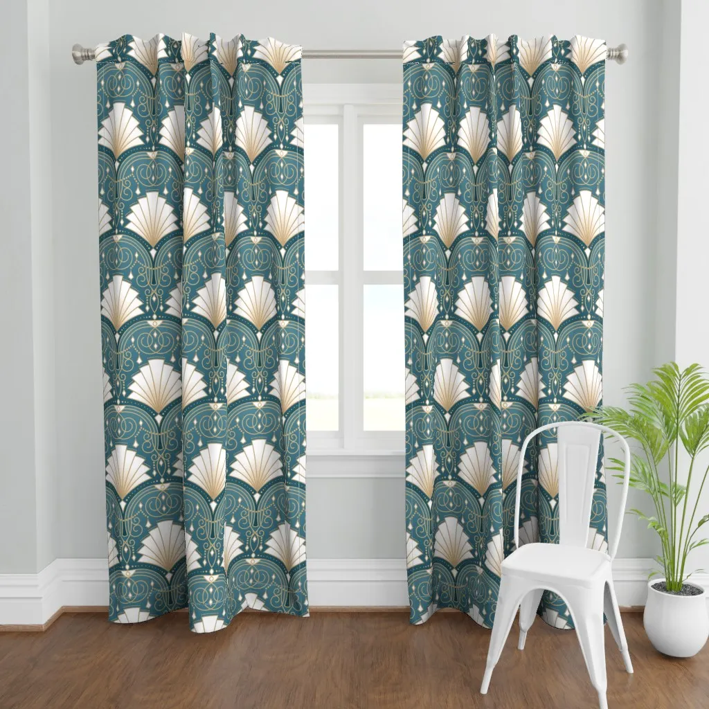 Hollywood Regency Curtain Panel - Teal product