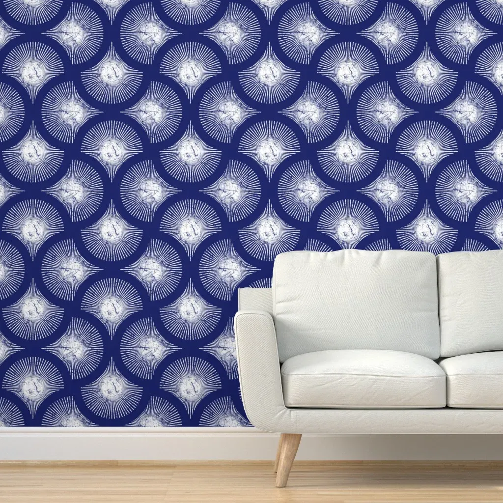Hollywood Regency Golden Sunrise Peel and Stick Wallpaper - Blue product