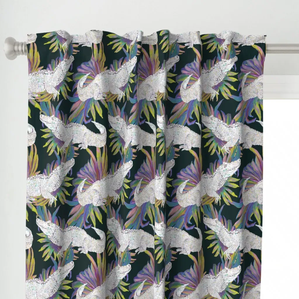 Holographic Jurassic Curtain Panel - White alternate view