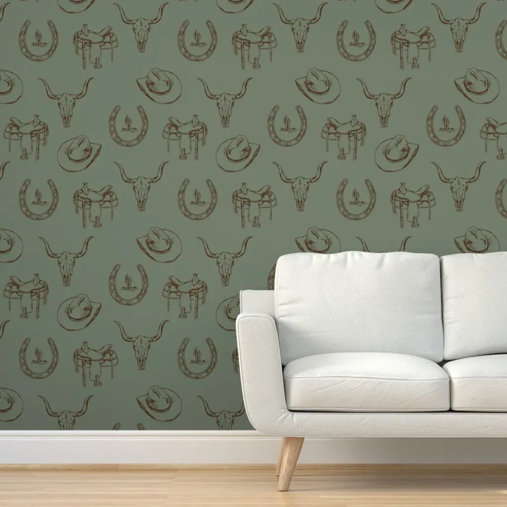 Home On The Western Range Peel and Stick Wallpaper - Brown product
