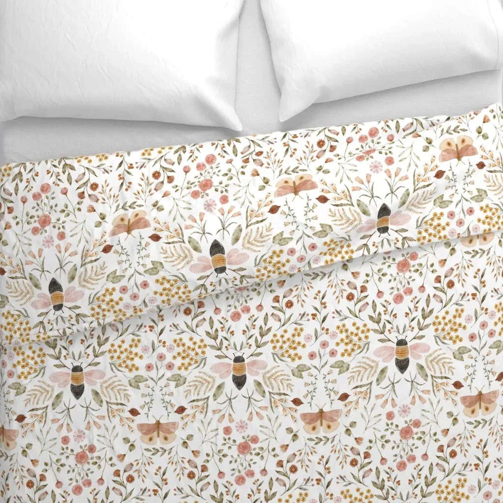 Honey Bloom Large Duvet Cover - Muted Pink alternate view