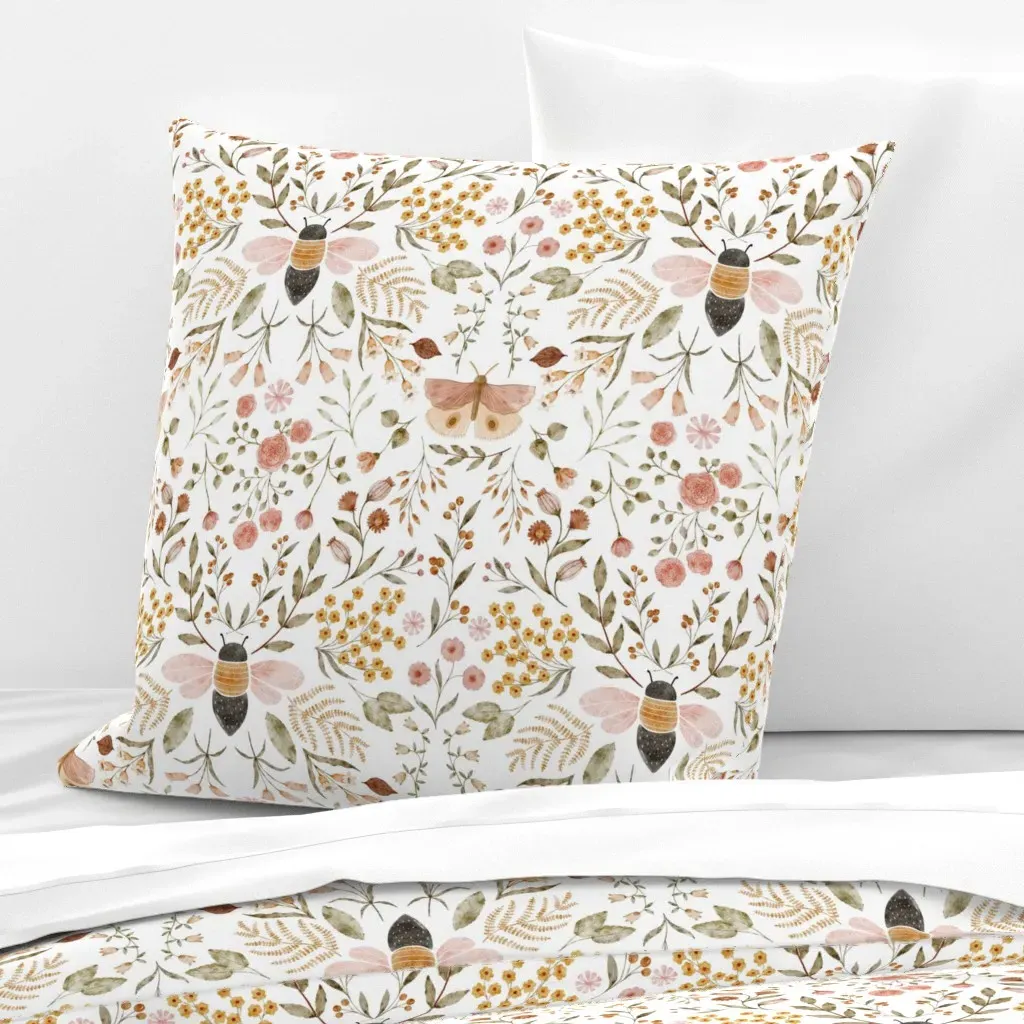 Honey Bloom Large Euro Pillow Sham - Muted Pink product