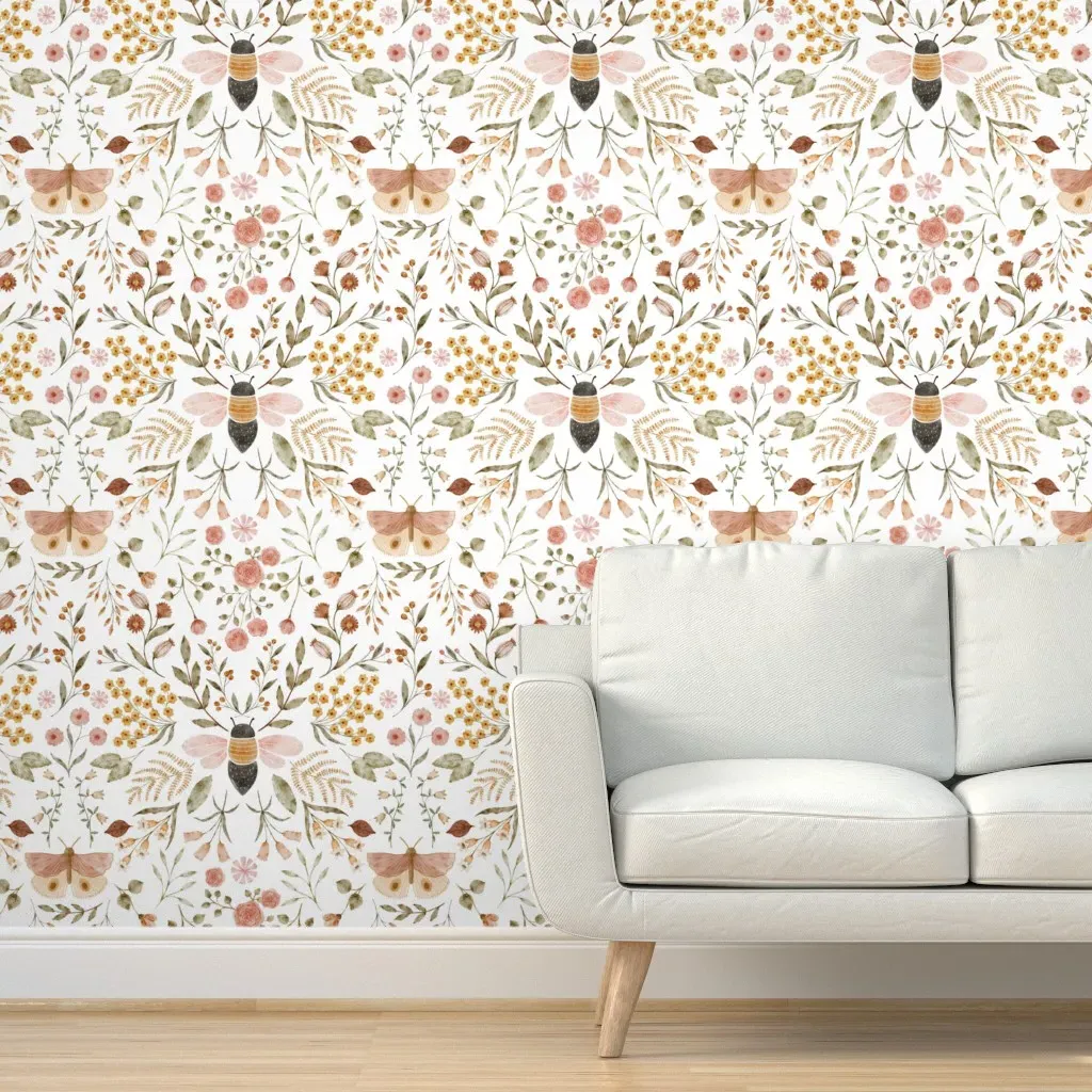 Honey Bloom Peel and Stick Wallpaper - Mustard Yellow product