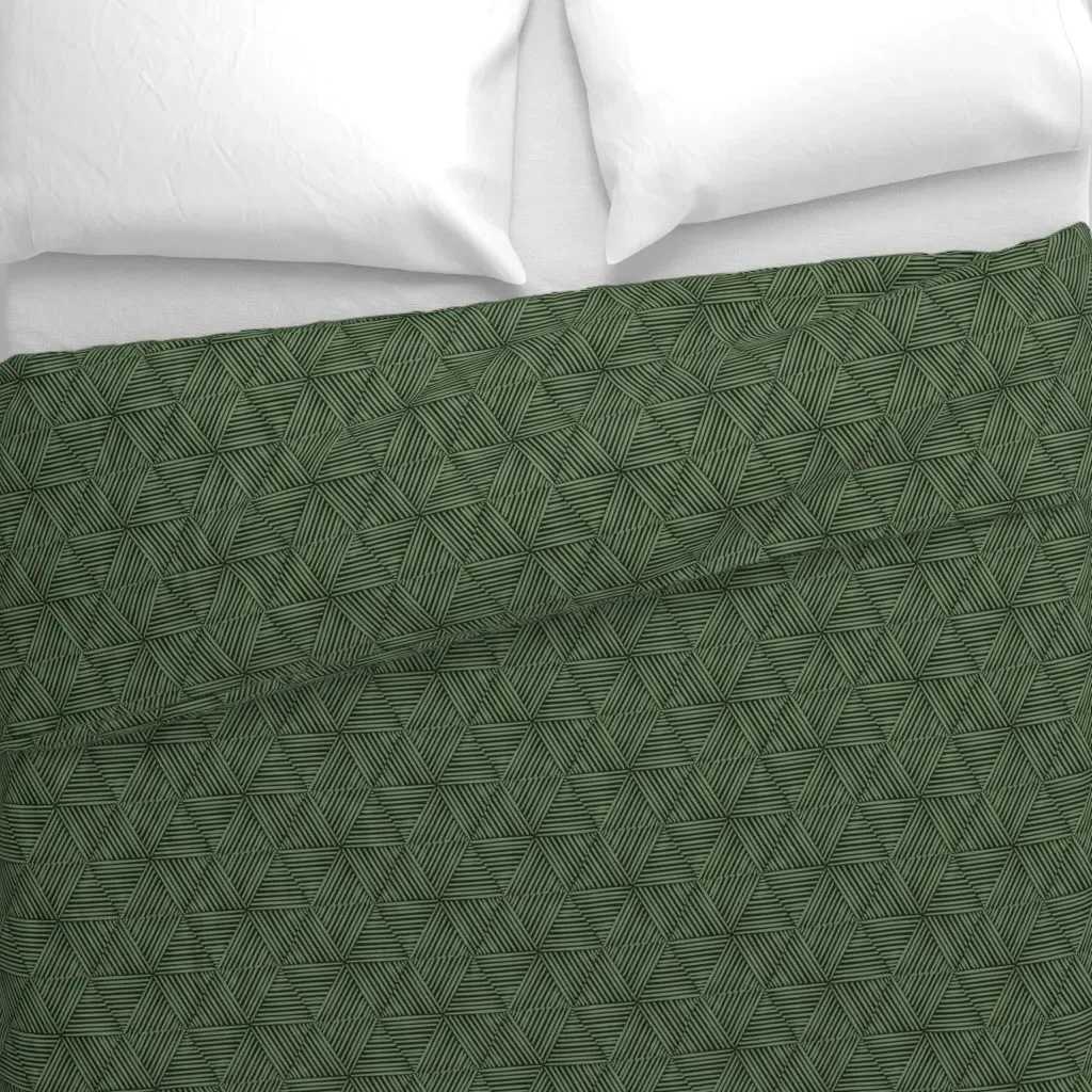 Honeycomb Grass Weave Duvet Cover - Sage Green alternate view