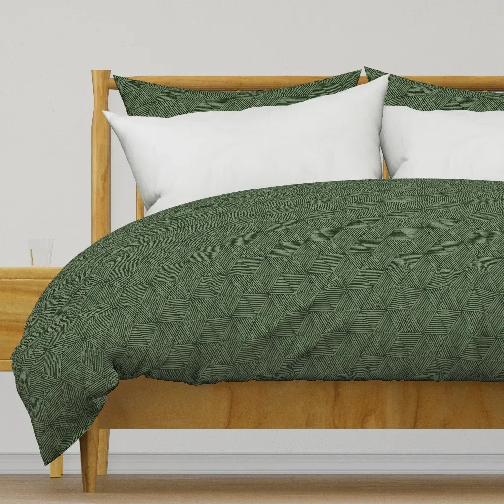 Honeycomb Grass Weave Duvet Cover - Sage Green product