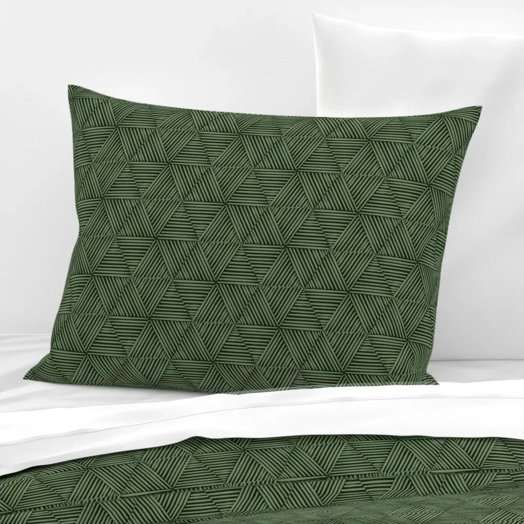 Honeycomb Grass Weave Standard Knife Edge Pillow - Sage Green, Cotton Sateen product