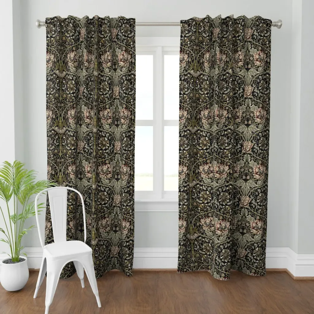 Honeysuckle And Tulip Curtain Panel - Off-White product